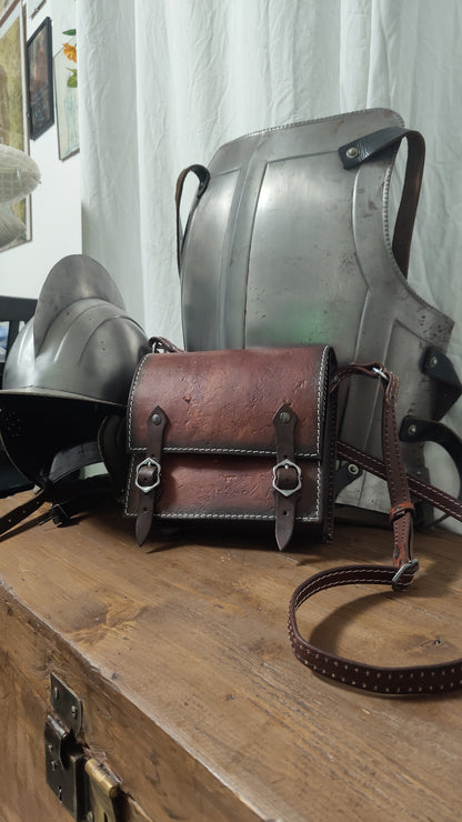Handmade Leather Shoulder Bag – The Witcher Inspired, Medieval Larp & Cosplay Accessory