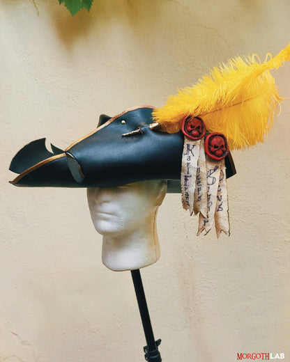 Leather Musketeer Hat - Handmade Custom Pirate for Larp and Cosplay