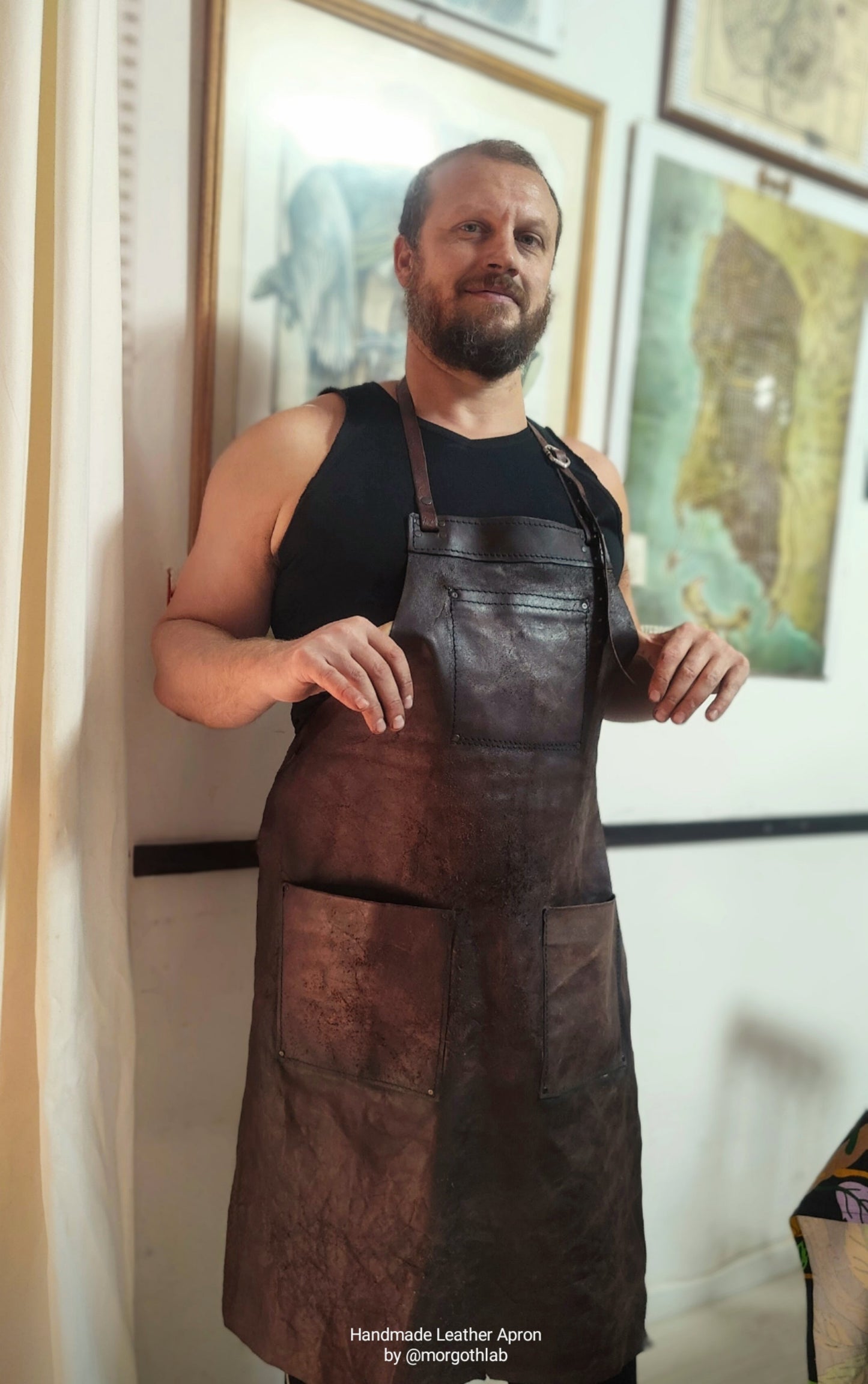 Thick Leather Apron - Handmade & Durable Artisan Workwear by Morgothlab