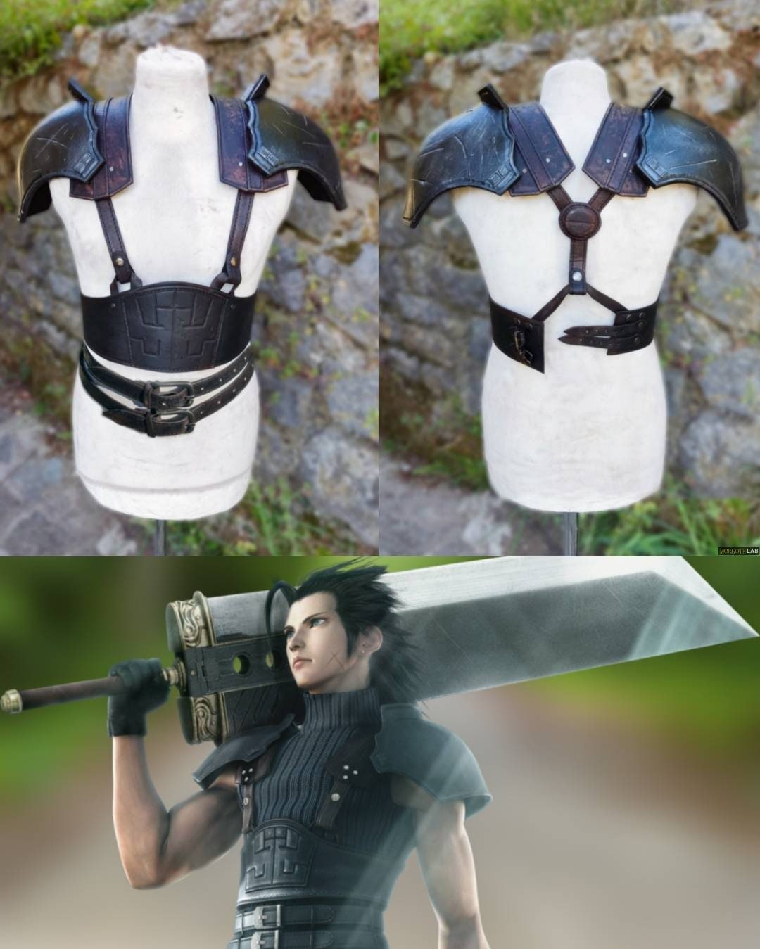 Adjustable leather harness and belt inspired by Zack Fair from Final Fantasy VII